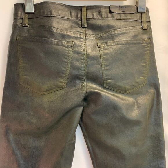 J Brand Super Skinny Black Green Coated Jeans Sz25 - Picture 4 of 10